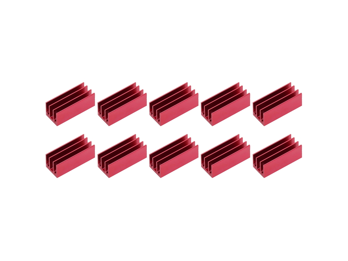 Dissipador Alumínio 40x16x16mm Resfriador Térmico Vermelho