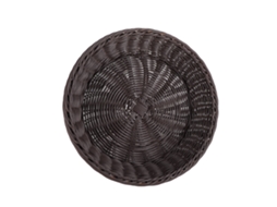 Cesta de frutas redonda em tecelagem de rattan imitado PP para cozinha mercado armazenamento S/MARCA