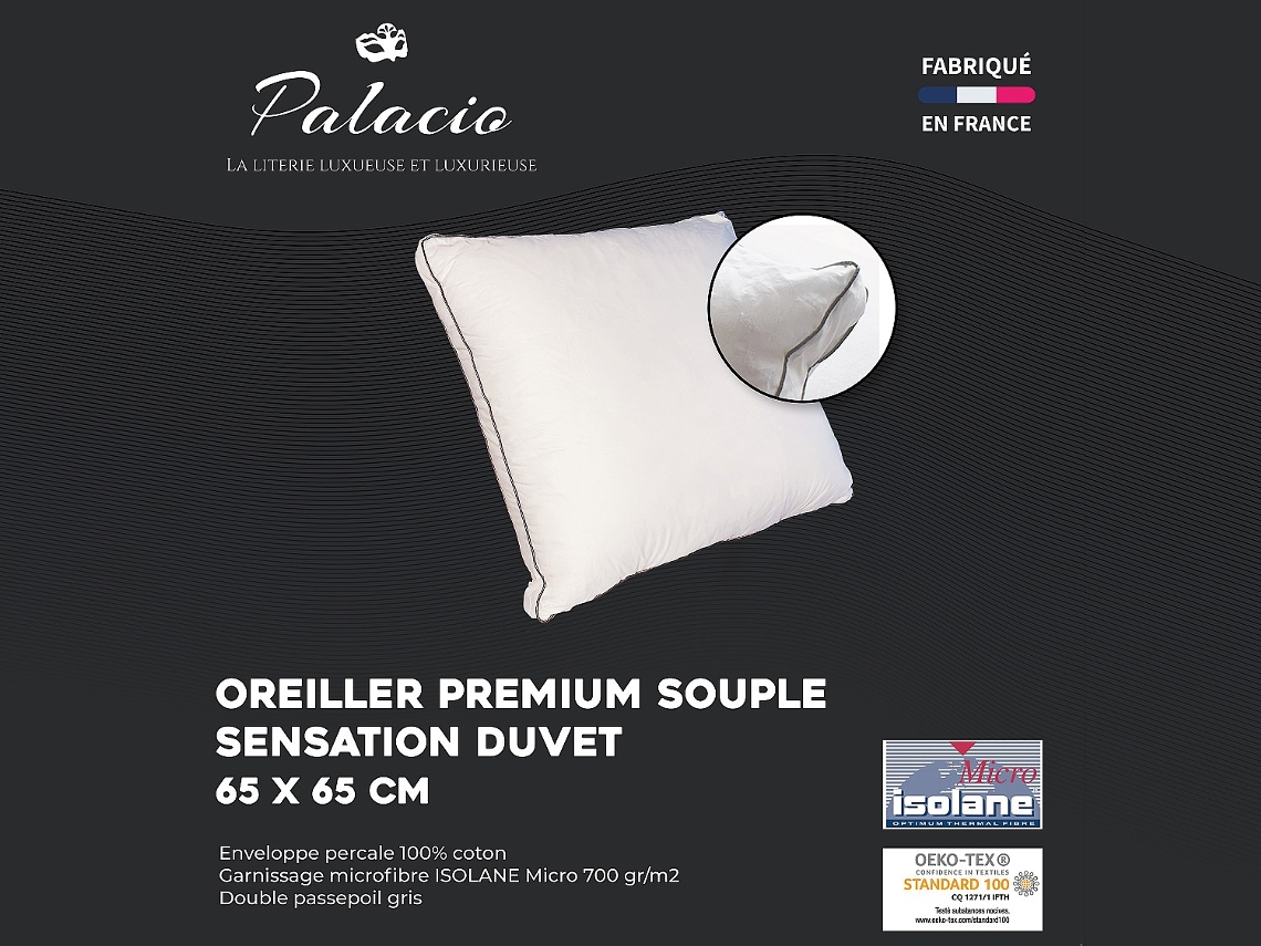 Almofada Auxence PALACIO (Branco - Tecido e veludo - 65x65x cm)