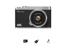 Câmara Digital Tela Hd Flip De 2,4 Polegadas, Foco Automático Af Com Zoom De 16x (preto - Cartão De 32 Gb) Cuich