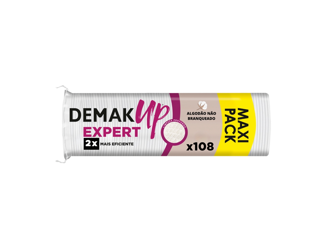 Discos de Algodão Desmaquilhantes Não Branqueados Expert Redondos Maxi Pack DEMAK'UP emb. 108 un