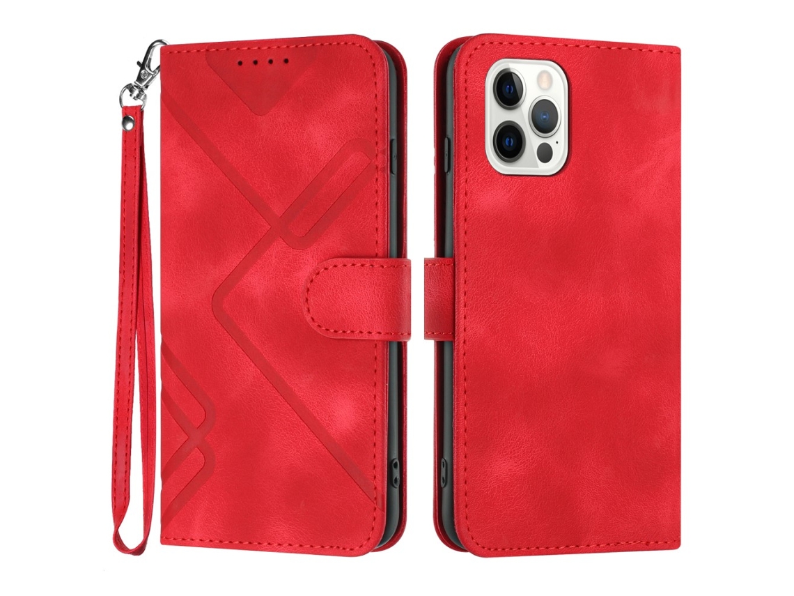 Capa Para Iphone 15 Pro Max Pele Sintética Vermelho