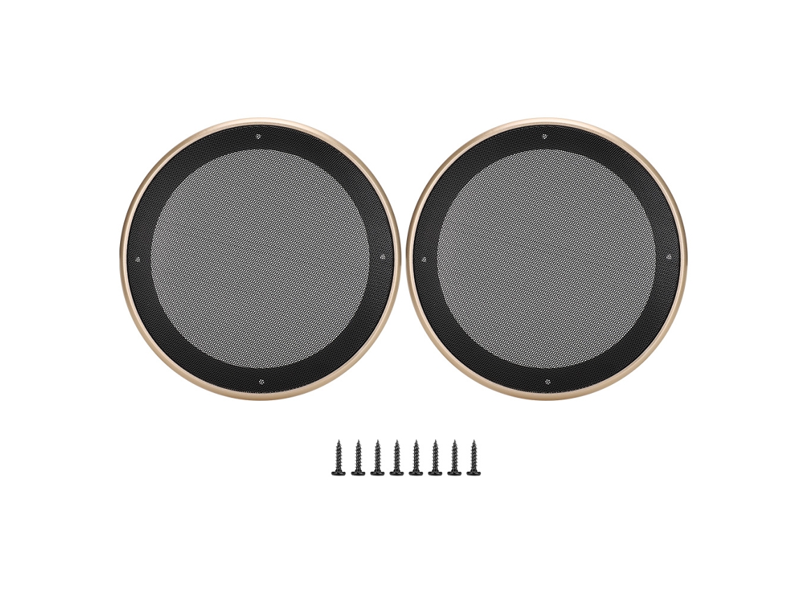 Cubierta Metálica para Altavoz de 8 polegadas com Malla Decorativa Dorado e Preto 2 unidades S/MARCA