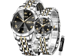 Lurelia Conjunto De Relógios Para Casal, Movimento De Quartzo, Data/calendário, Luminoso, 7,4 Polegadas, 40 Mm, 29 Mm, Aço Inoxidável, Liga De Zinco