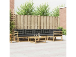 Vidaxl Conjunto De Sofás Para Exterior 6 Unid. Branco E Antracite
