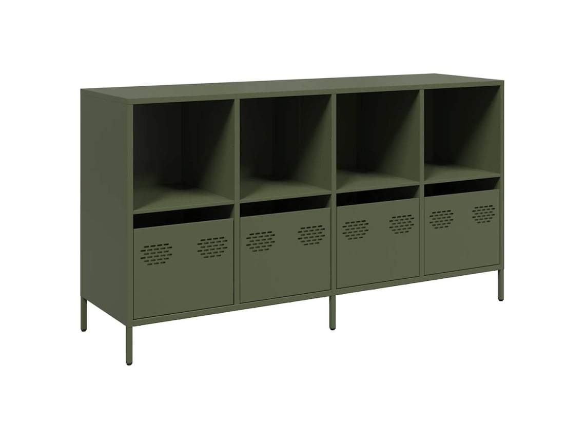 Aparador VIDAXL Verde Aço (135x39x73,5 cm)