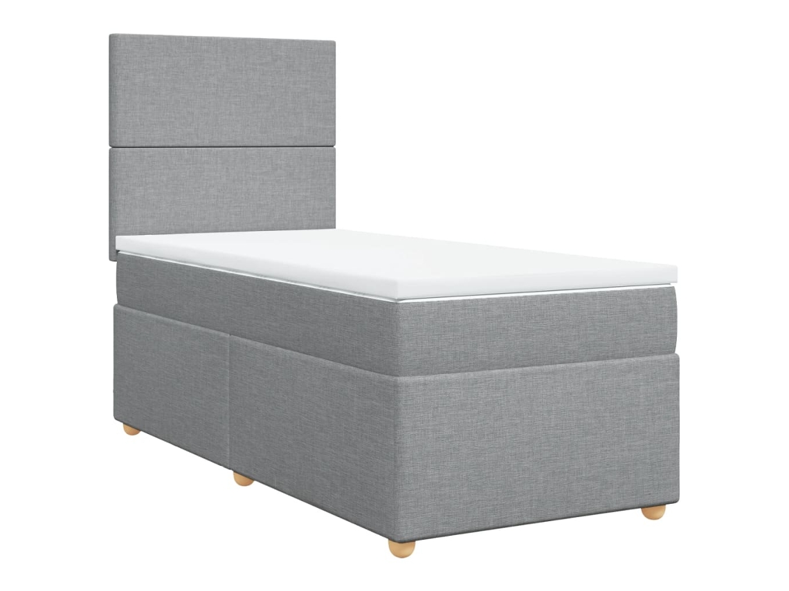 Cama com Molas e Colchão Tecido Cinzento Claro MAISON EXCLUSIVE (100x200 cm)
