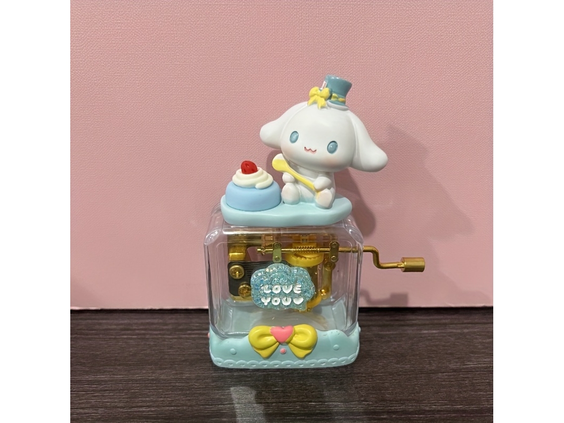 Caixa de Música Manual Sanrio Cute Kuromiya Melody com Manivela AQUAFORGE (para decoração mesa)