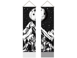 Escolha Sólida - Tapete De Parede Mística Selva - Lobo Lágrima - Céu Estrelado - Agulha - Desenrolamento - 111 X 30 Cm - Decoração De Parede