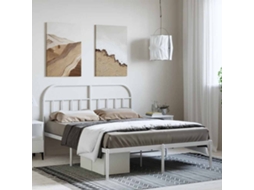Vidaxl Estrutura De Cama Com Cabeceira 135x190 Cm Metal Branco