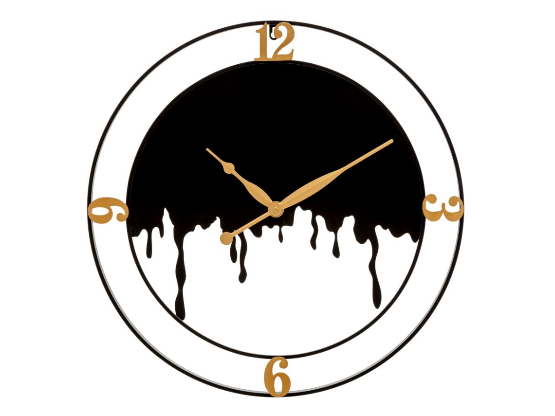 Relógio De Parede Splash Cm Ø 66x4 Único / Preto Dourado