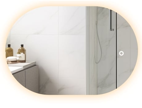 Espelho De Banheiro 90x60cm Sem Moldura Antiembaçante Com Luz Led Mirlux