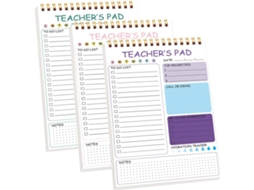 Planificador De Tâches Quotidiennes Para Enseignants, Cahier De Travail En Papier Et Metal, 3pcs