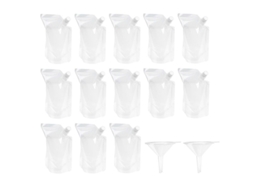 Bolsas Para Bebidas Com Tampa De Rosca E Funnel - 20 Unidades, 250ml/350ml, Transparente/branco, Pet/pe, Praticas E Sem Vazamentos