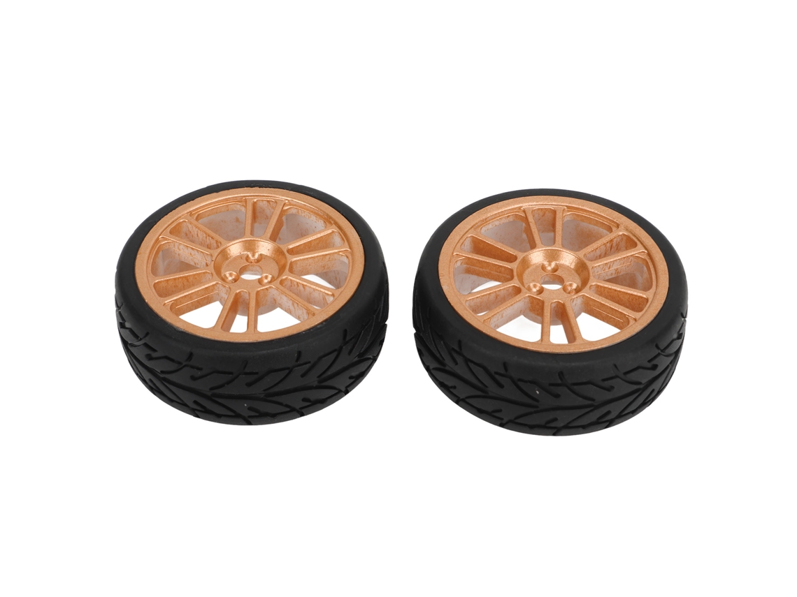 2 Piezas Llantas Ruedas De Nylon Con Neumático De Goma Inyectado Con Aceite Para Coche Rc Zd Racing 1/16 S16 Ex16 Piezas De Repuesto