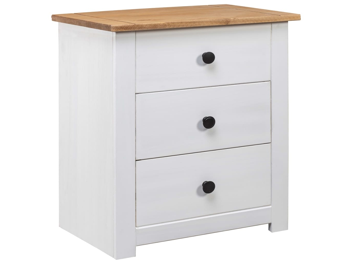 Vidaxl Mesa De Cabeceira 46x40x57 Cm Madeira De Pinho Panama Branco