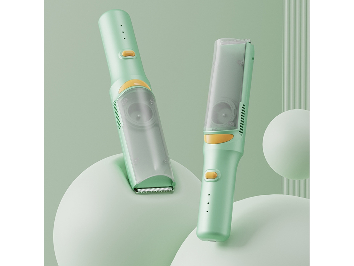 Máquina De Cortar Cabelo 2 Em 1 Com Aspiração Hexinyigjly Silencioso, 2 Velocidades, À Prova De Água Verde