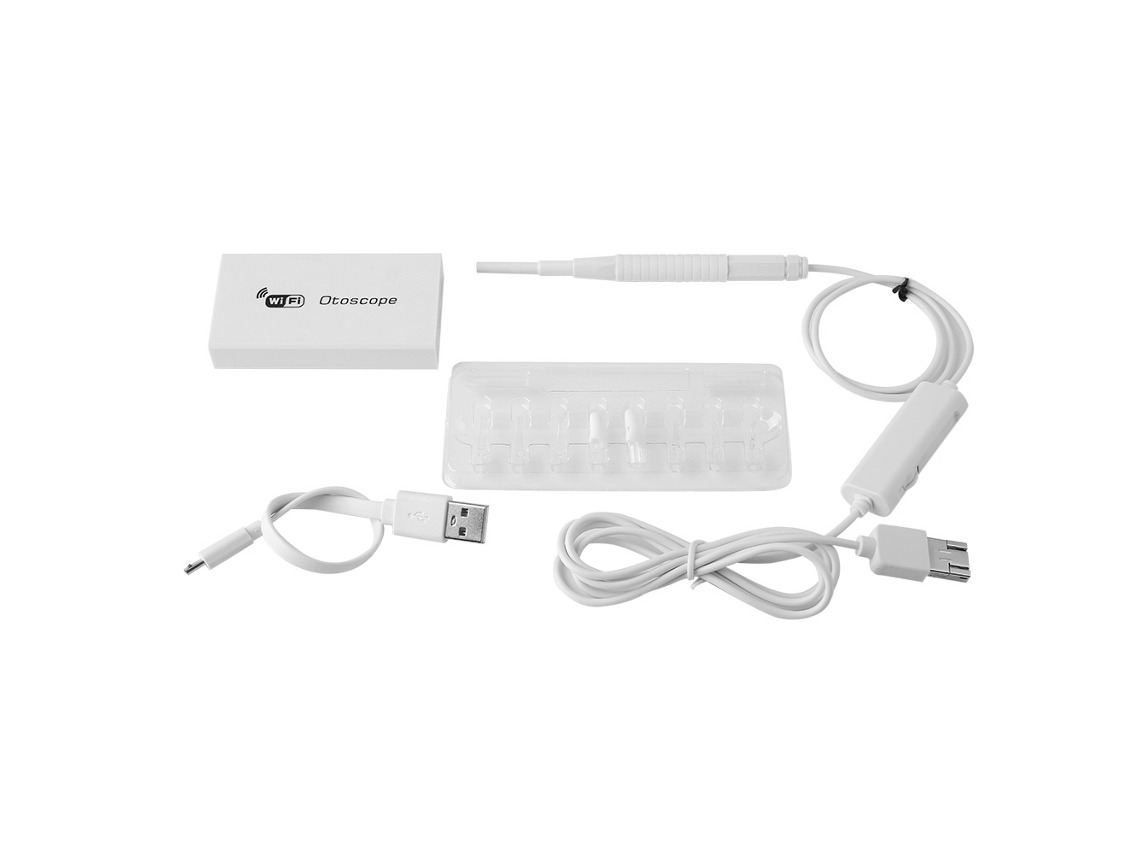 Yuru câmera Endoscópio Médico Visual 2 em 1 F190 Wifi 6leds 3.9mm para Inspeção Oral, Ouvido e Nasal