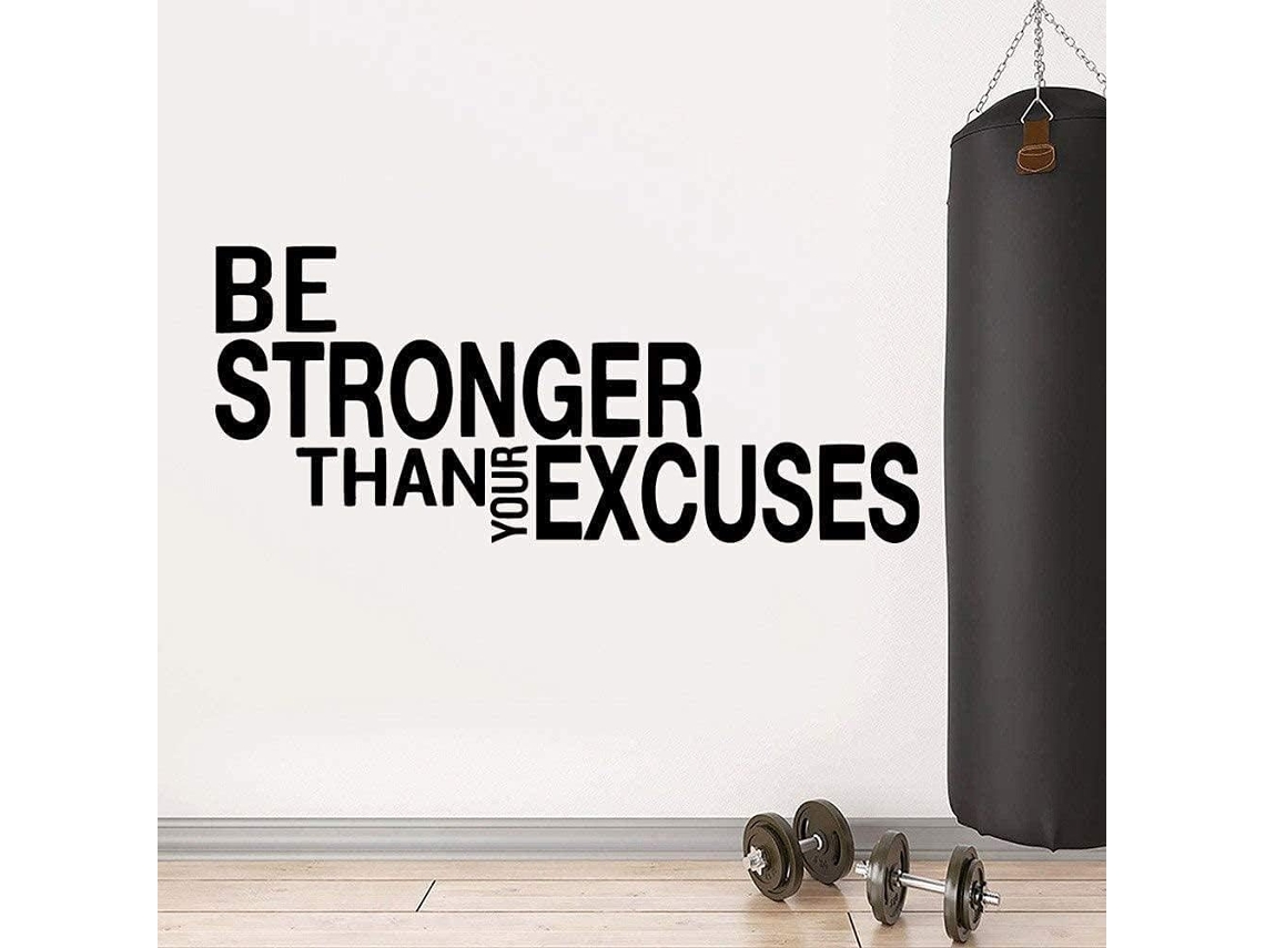 Adesivos de parede em PVC com slogan fitness para decoração de casa, quarto de bebê, fundo decorativo, pôster 57x80cm