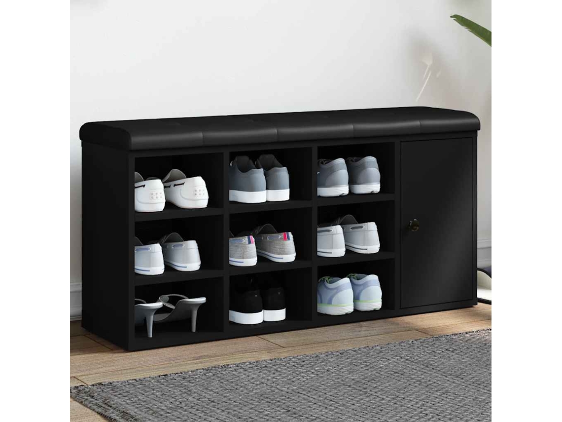 Vidaxl Banco Sapateira 102x32x50 Cm Derivados De Madeira Preto