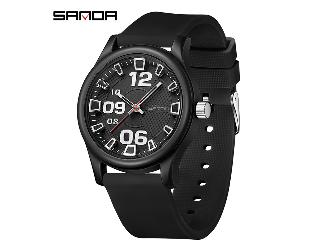 Relógio De Quartzo Estilo Coreano (todo Preto), Para Estudantes, Com Mostrador 3d Criativo E À Prova D'água.
