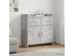 Vidaxl Buffet Cinzento Cimento 75 X 36 X 80 Cm Derivados De Madeira