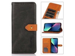 Capa De Celular Khazneh Com Flip De Couro Com Textura De Couro Bovino Bicolor