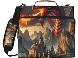 Organizador de Armazenamento Castelo Do Dragão Mítico com Data de 3 Anos e Compartimento para Laptop, Resistente à Água