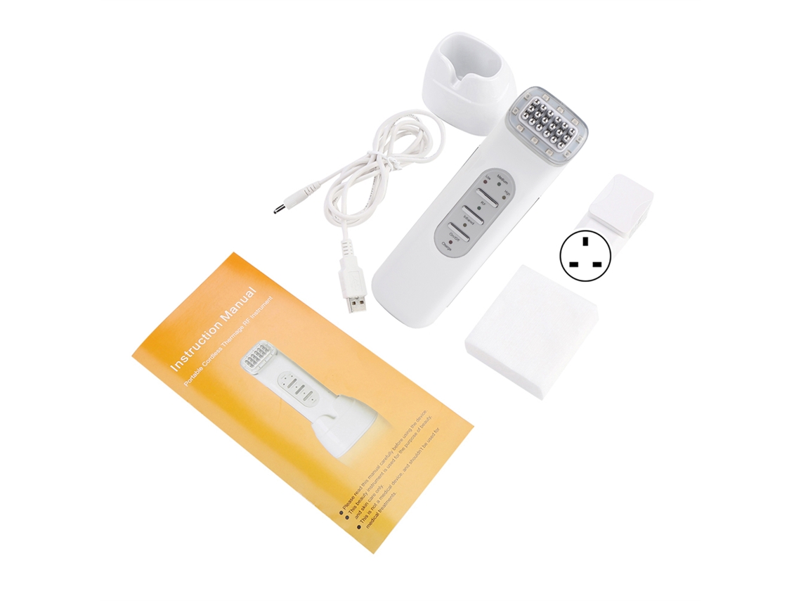 Aparelho de radiofrequência para rejuvenescimento facial, proporcionando firmeza, lifting e redução de rugas.