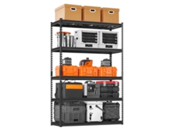 Estantes de Armazenamento 457,2 X 1219,2 1828,8 Mm com Carga 1134 Kg, Garagem Resistentes 5 Níveis, Metal Ajustáveis para Cozinha, Armazém, Porão,