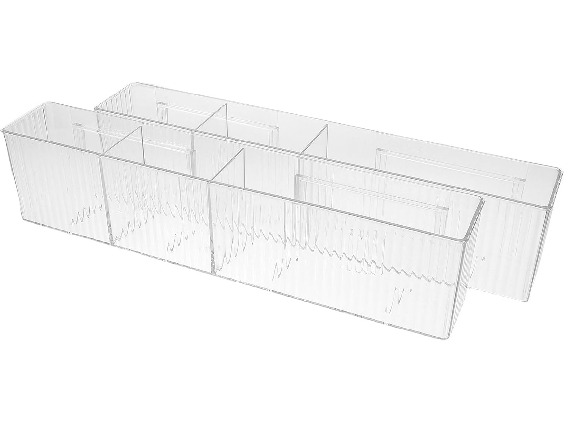 Organizador De Banheiro Com 3 Compartimentos, 2 Peças, Acrílico, Para Montagem Na Parede, Versátil Para Uso