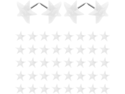 Conjunto De 50 Tachinhas Brancas Em Formato Estrela Para Murais, Quadros De Cortiça E Painés Fotos Ideais Para Mapas