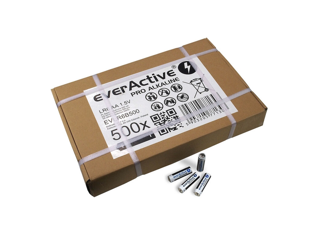 Conjunto de 500 Pilhas EVERACTIVE  AA / LR6 1,5 Volts