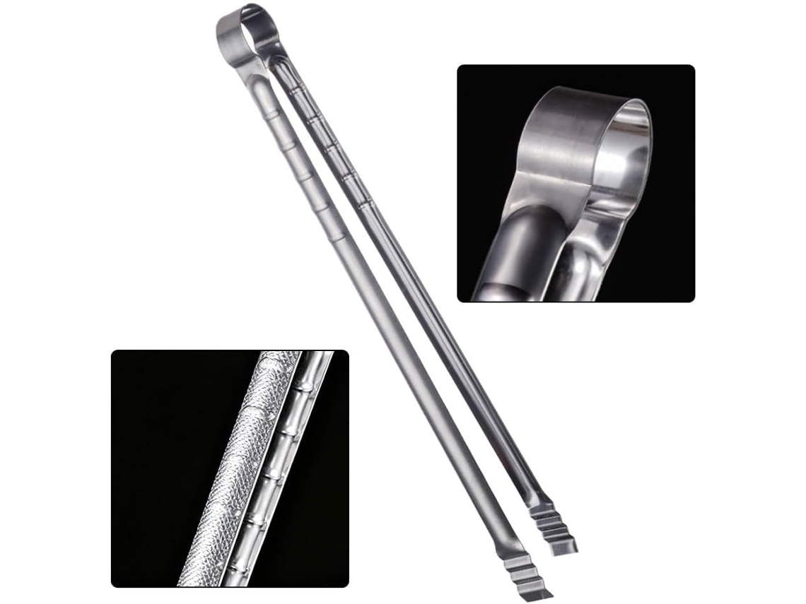Pinça Para Churrasco Reachmall De 45cm Comprimento Em Aço Inoxidável Com Cabo Antiderrapante Resistente Ao Calor, Ideal