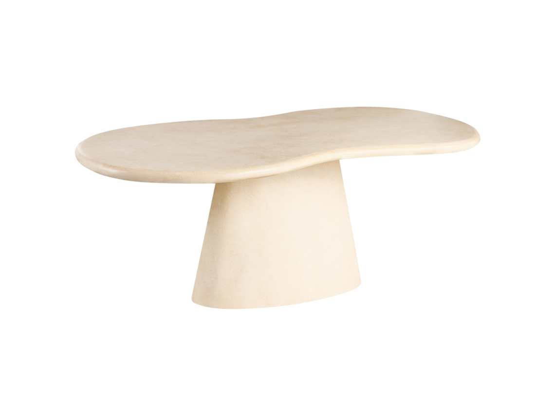 Mesa De Refeição De Jardim Beliani Spoleto De Óxido De Magnésio Creme 110x200x76