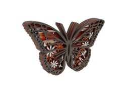 Ornamentos de madeira 3d com borboleta oca decoração artesanal para casa LAXISCREED