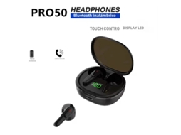 Fones De Ouvido Esportivos Sem Fio Bluetooth Com Visor De Led E Microfone, Design Intra-auricular E Controle De Volume.