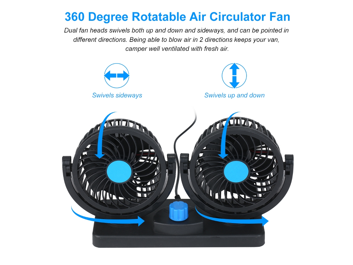 Ventilador Usb 12v Bica 360° 2 Velocidades Mesa Carro Escritório