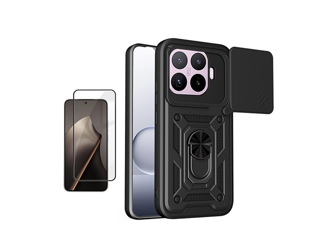Kit Película De Vidro Temperado Gorilasglass Capa De Proteção Militar Magnética Janela Gift4me Para Xiaomi 17t Pro 5g - Preto