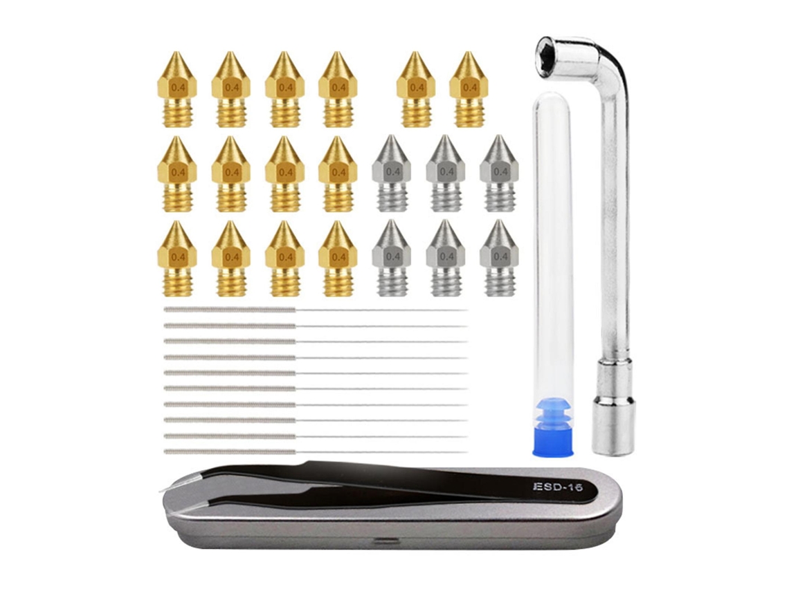 34 Unidades/conjunto Agulha De Limpeza De Impressora 3d Para Brocas De 0,4 Mm Para Impressora 3d