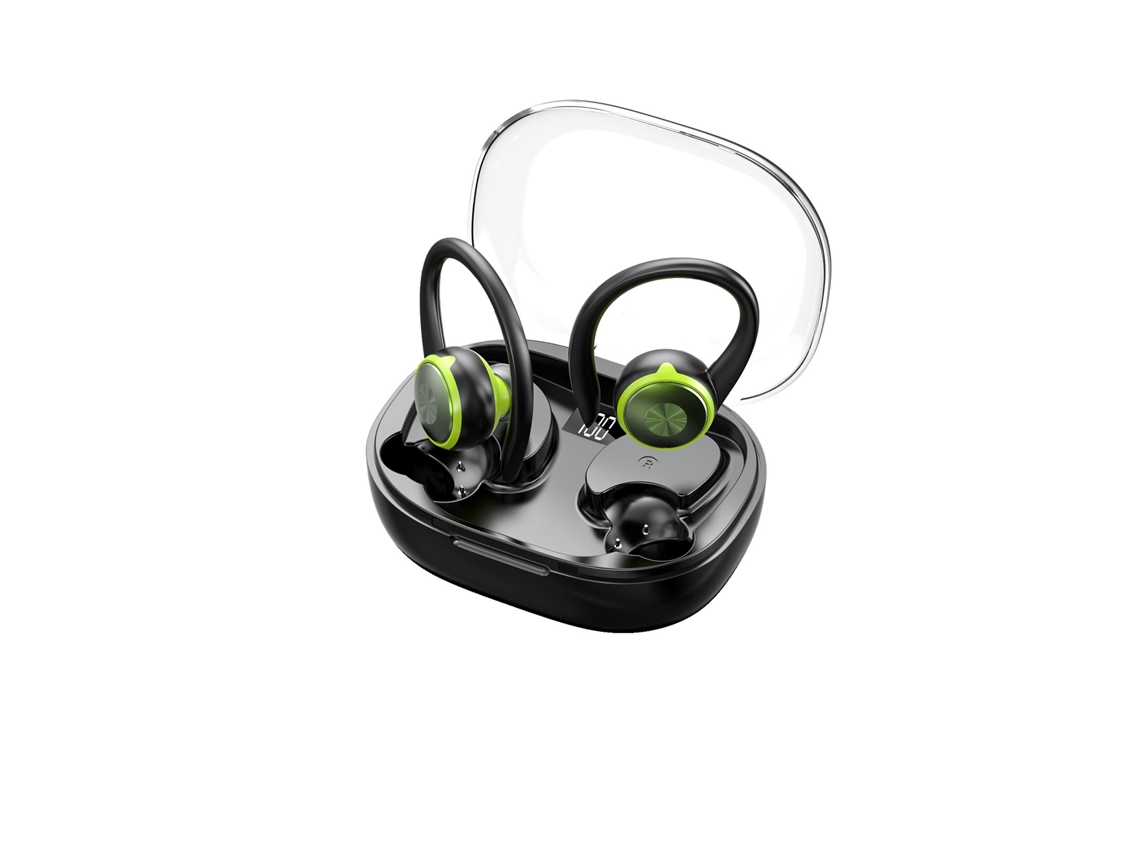 Auriculares Bluetooth True Wireless 5.3 V Visor Digital Inteligente Gancho para Ouvido Som de Alta Qualidade Redução de Ruído Chamada