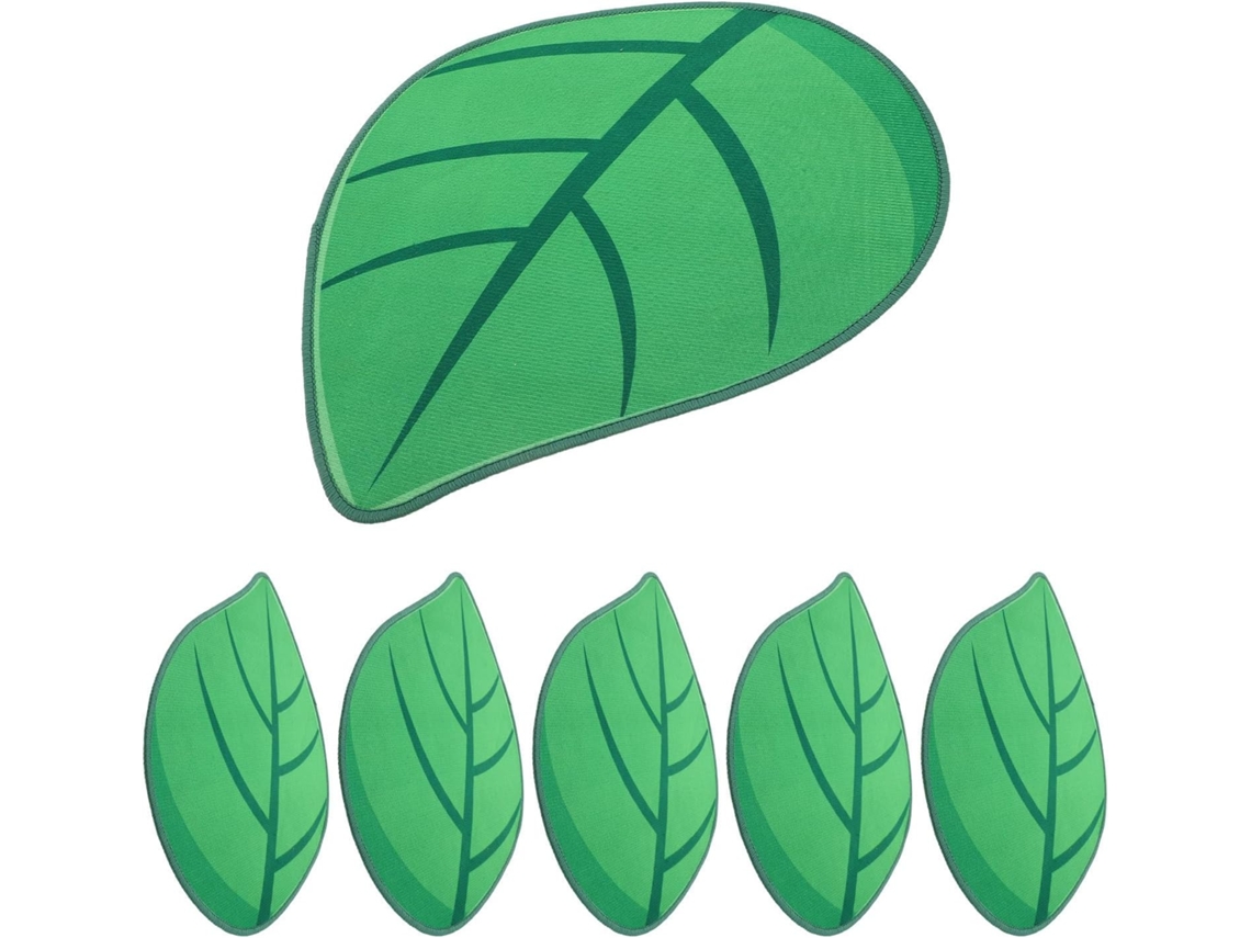 Conjunto De 6 Tapetes Verdes Com Estampa De Folhas, 40 Cm (16 Polegadas), Para Quarto.