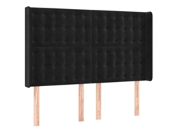 Headboard, Headboards Vidaxl Preto Veludo (147 X 16 X 118/128 Cm)