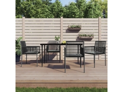 Vidaxl Cadeiras Jardim C/ Almofadões 4pcs 54x60,5x83,5cm Vime Pe Preto