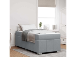 Vidaxl Estrutura Da Cama Com Colchão Cinzento-claro 80 X 200 Cm Tecido