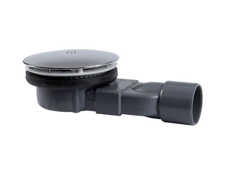 Sifão Slim para Tabuleiro de Duche em Abs Cromado, Saída de Água de 90 mm, 24L/Min de Fluxo de Água