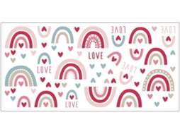 Adesivos De Parede Autoadesivos Love Rainbow, Adesivos De Desenho Animado Para Decoração De Quarto De Criança (2 Conjuntos)