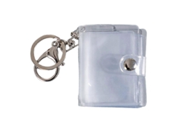 Mini Álbum de Fotos para Chaveiro com 16 Bolsos, Tamanho 1 Polegada, para Fotos Instantâneas e Documentos BRILVIBERA