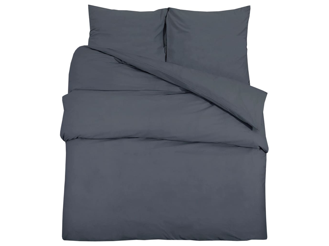 Duvet Cover Set, Duvet Cover Sets Vidaxl Antracite Algodão (200 X 220 Cm + 80 X 80 Cm)
