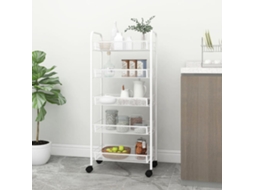 Vidaxl Carrinho De Cozinha Com 5 Prateleiras Ferro 46x26x105 Cm Branco